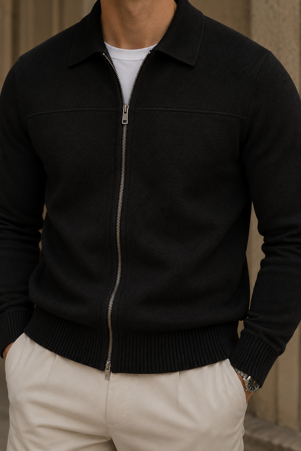 The Kingsbridge Zip Knit