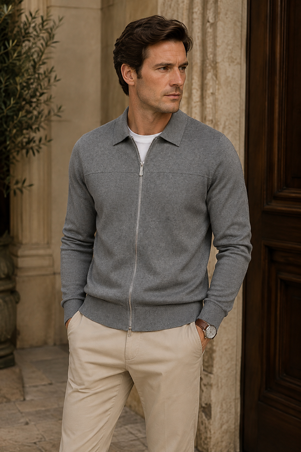 The Kingsbridge Zip Knit
